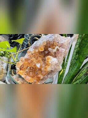 Goethite & Citrine Quartz Crystal Cluster